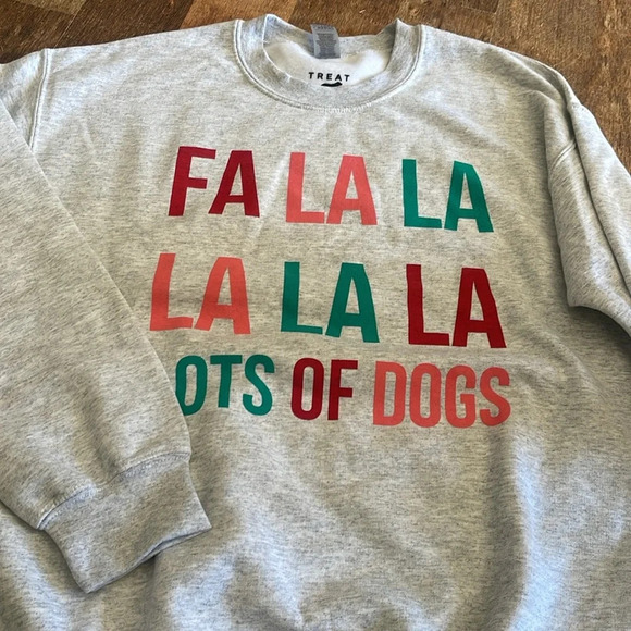 Gildan Dryblend Treat Dreams Fa La La La Lots of Dogs - Picture 2 of 6